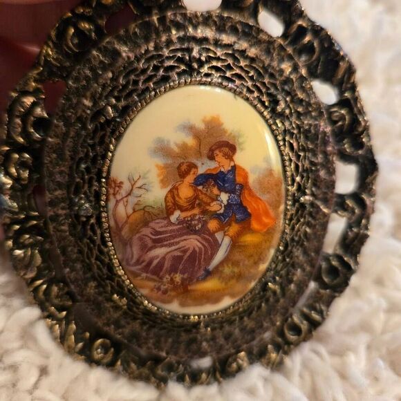 Vintage Fragonard Wall Hanging Courting Couple - Picture 2 of 6